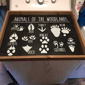 Animal foot print picture black and white 24x24